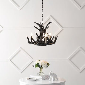 Rudolph Adjustable Resin Antler LED Chandelier